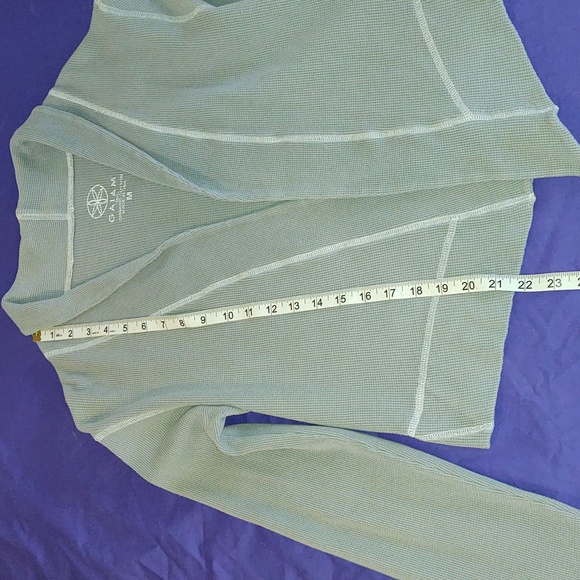 Gaiam 100% Organic Cotton Sweatshirt Cardigan (M) Crop Work Out Style - Picture 3 of 10